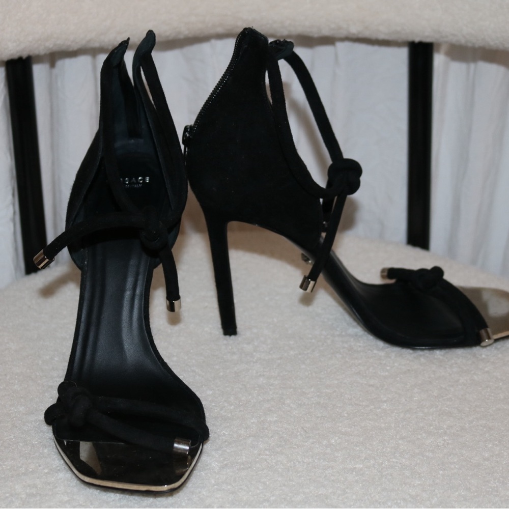Versace double tie heels